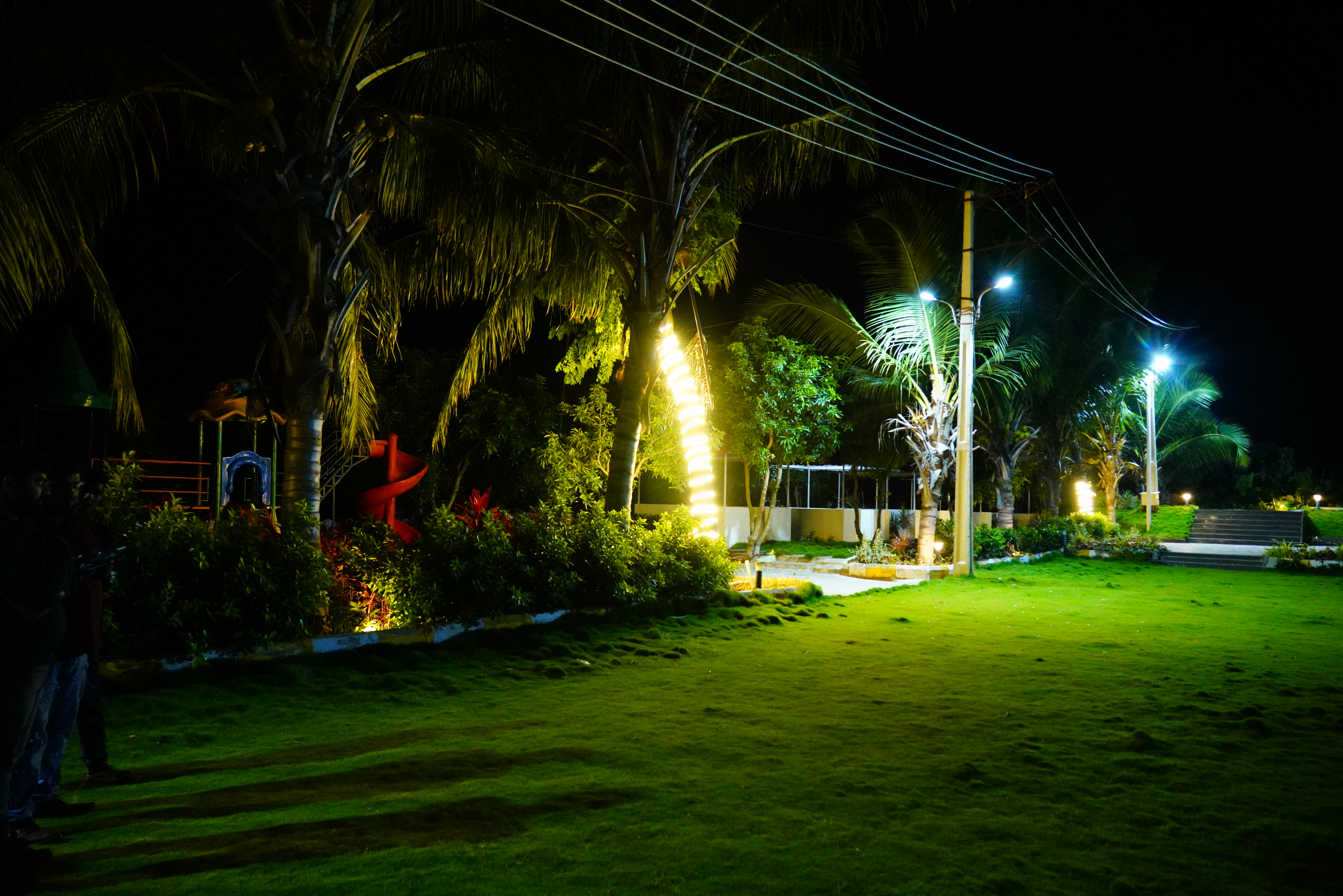 Zen garden with stone features