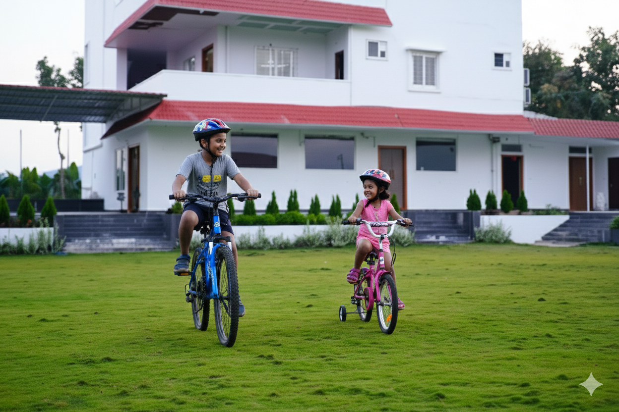 A bicycle on a scenic trail.