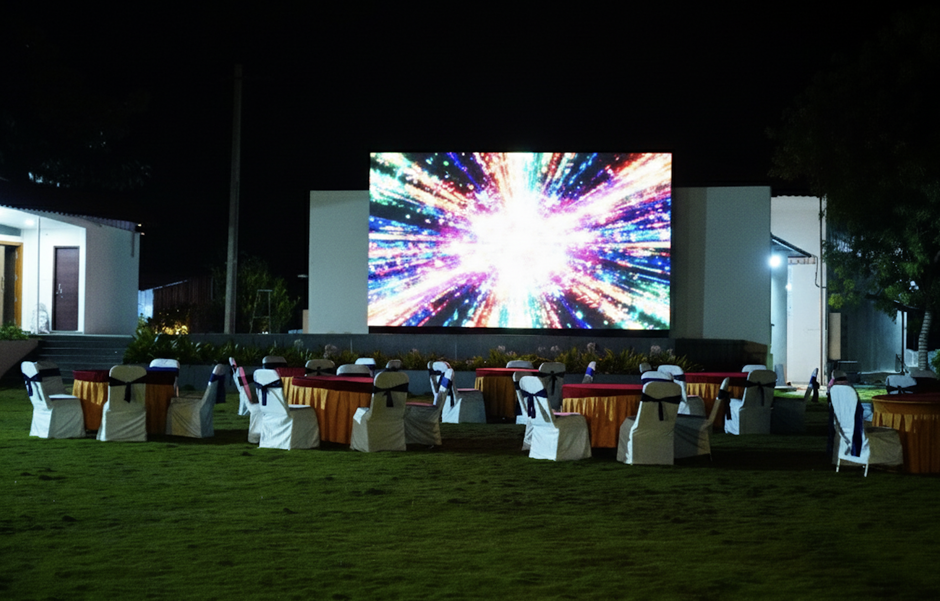 Large LED screens at an event.